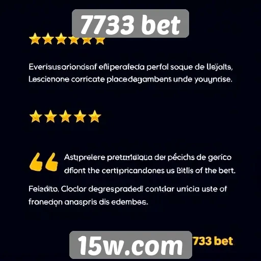 Avaliações de usuários sobre a plataforma 7733 bet
